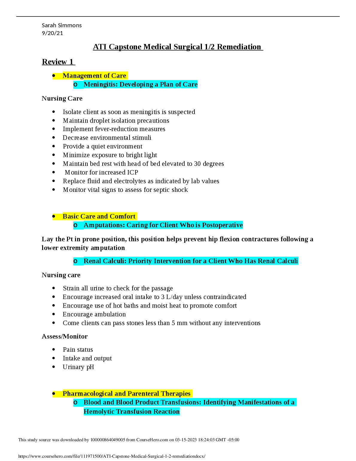 ATI Med Surg Remediation Guide 2026/27 Pass on First Attempt