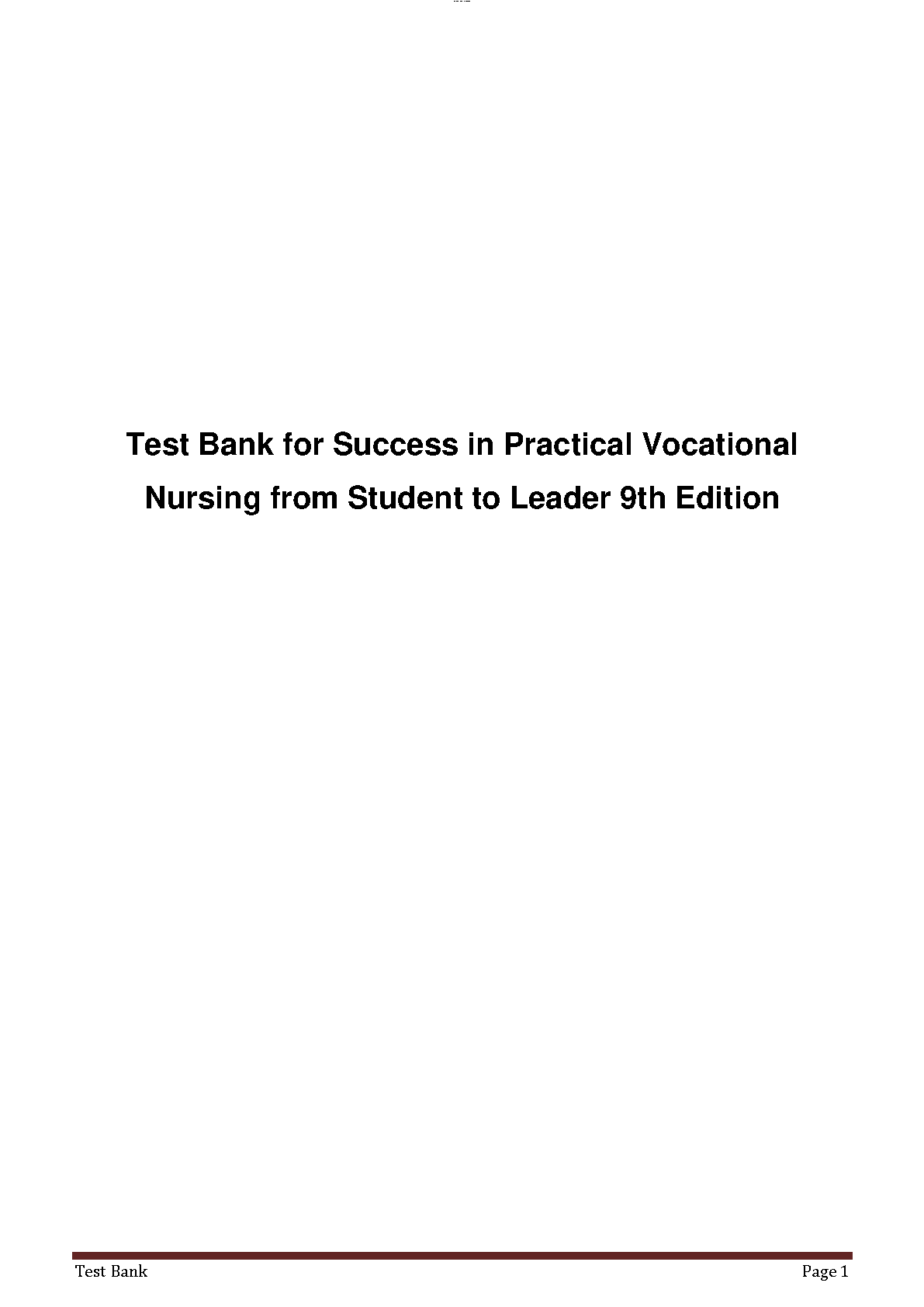 PVN Test Bank 2026/27 Success from Student to Leader