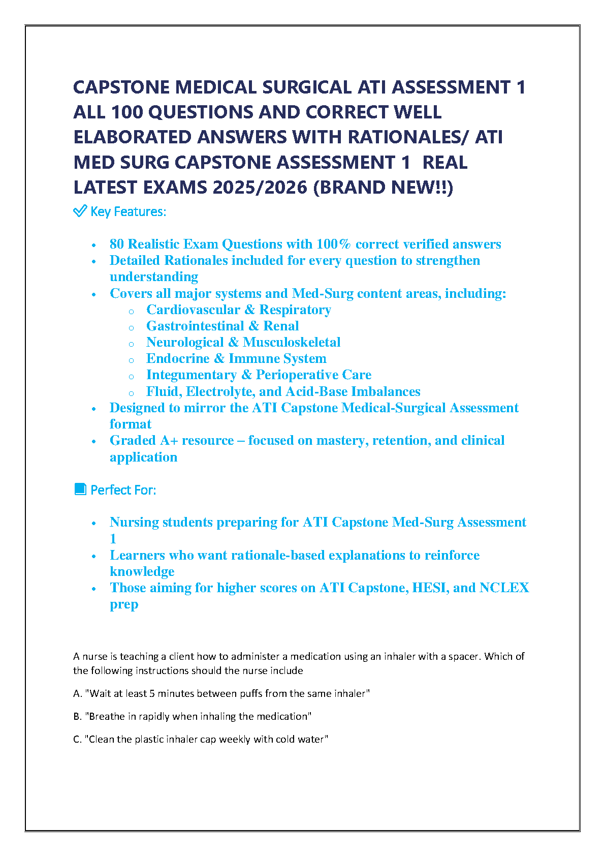 ATI Med Surg Assmt 1 Exam Prep 2026/27 IMG-1