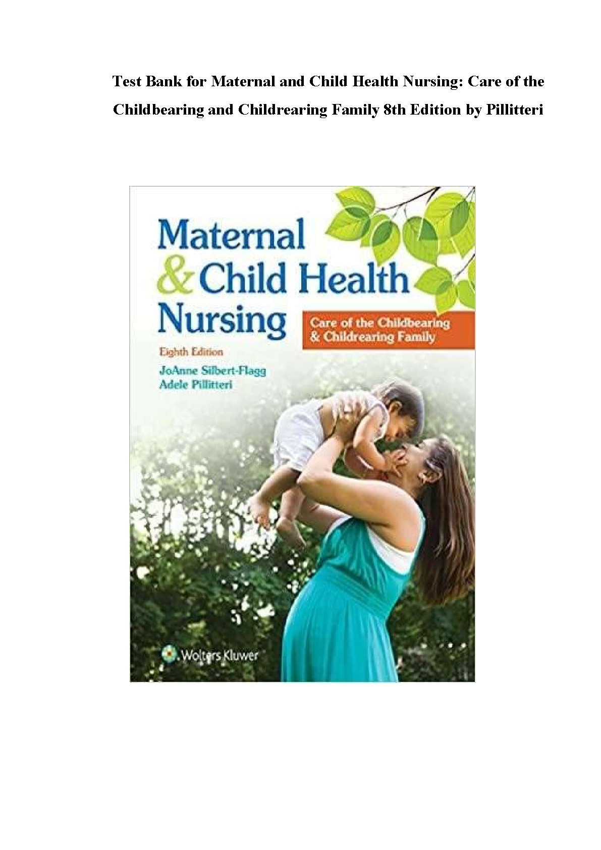 Maternal Child Health Nursing Test Bank 8th Ed 2026/27