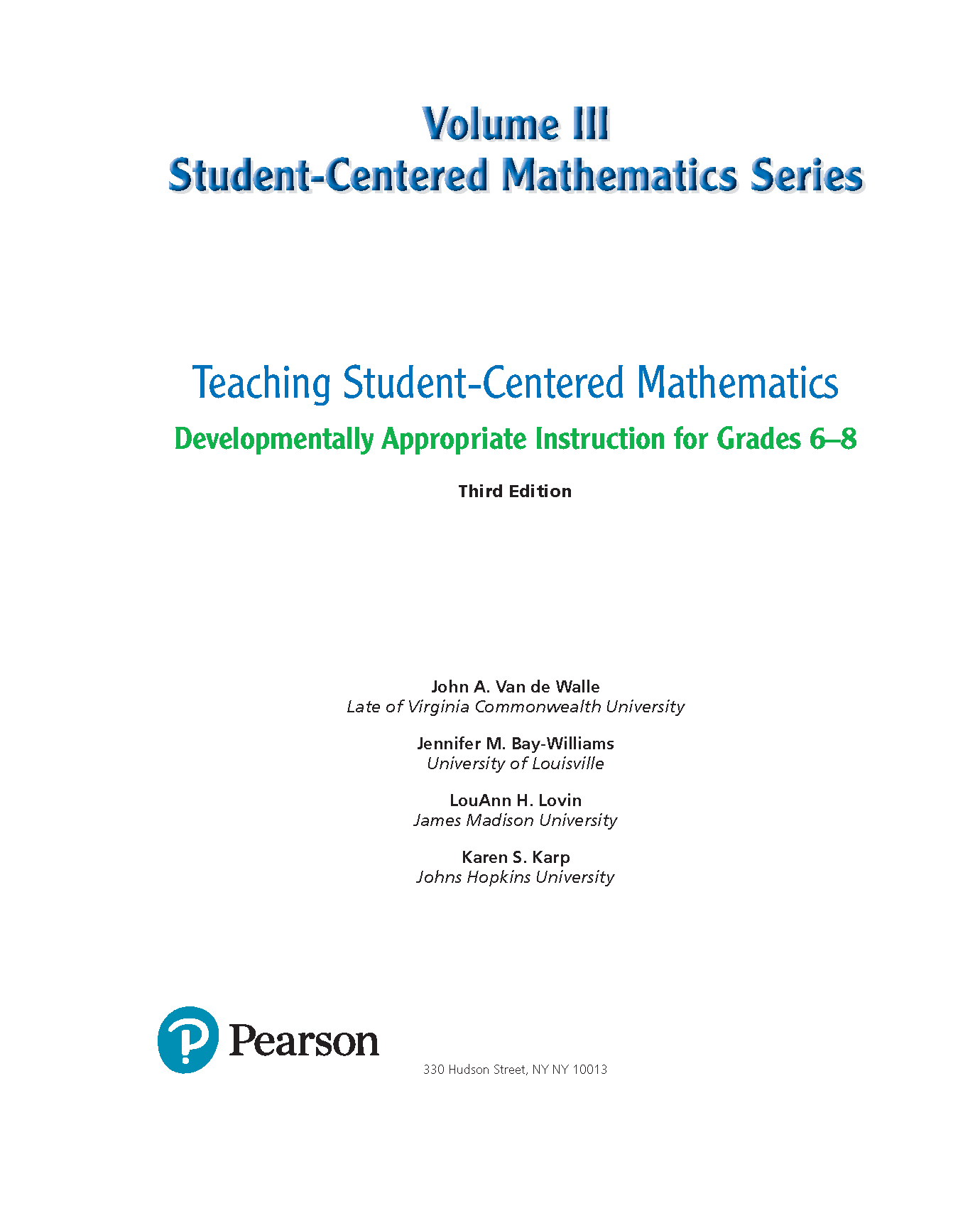 Math Test Bank Vol III Grades 6-8 Van de Walle