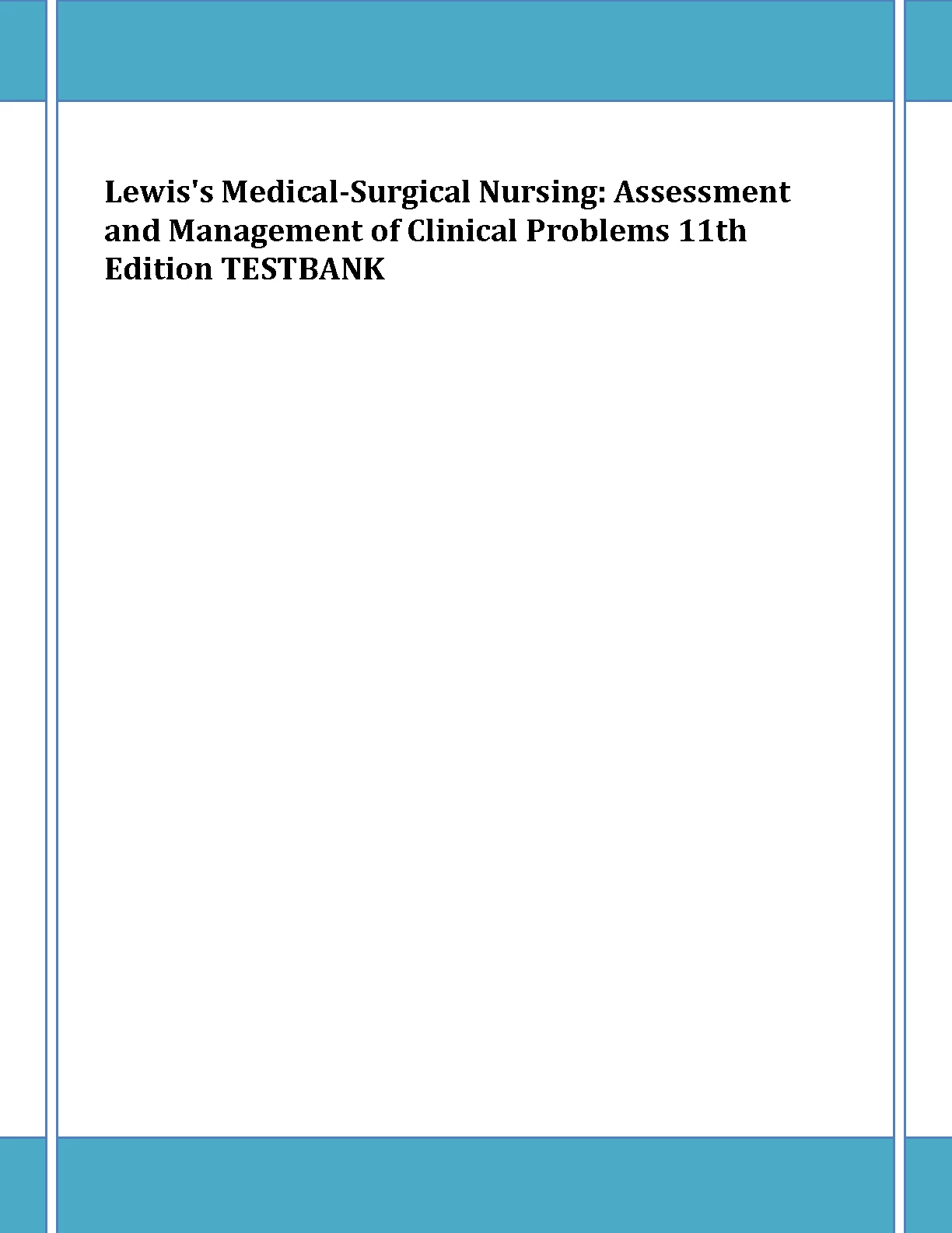 Medical-Surgical Nursing Test Bank 2026 Lewis 11th Ed IMG-1