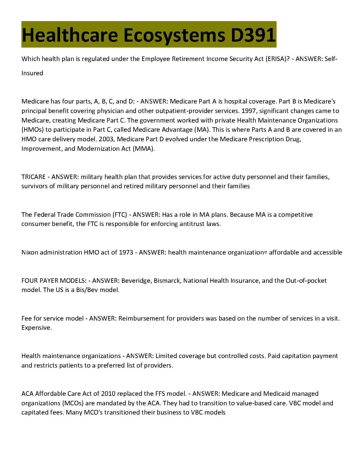 WGU D391 Healthcare Ecosystems Exam Guide 2025/2026 IMG-1