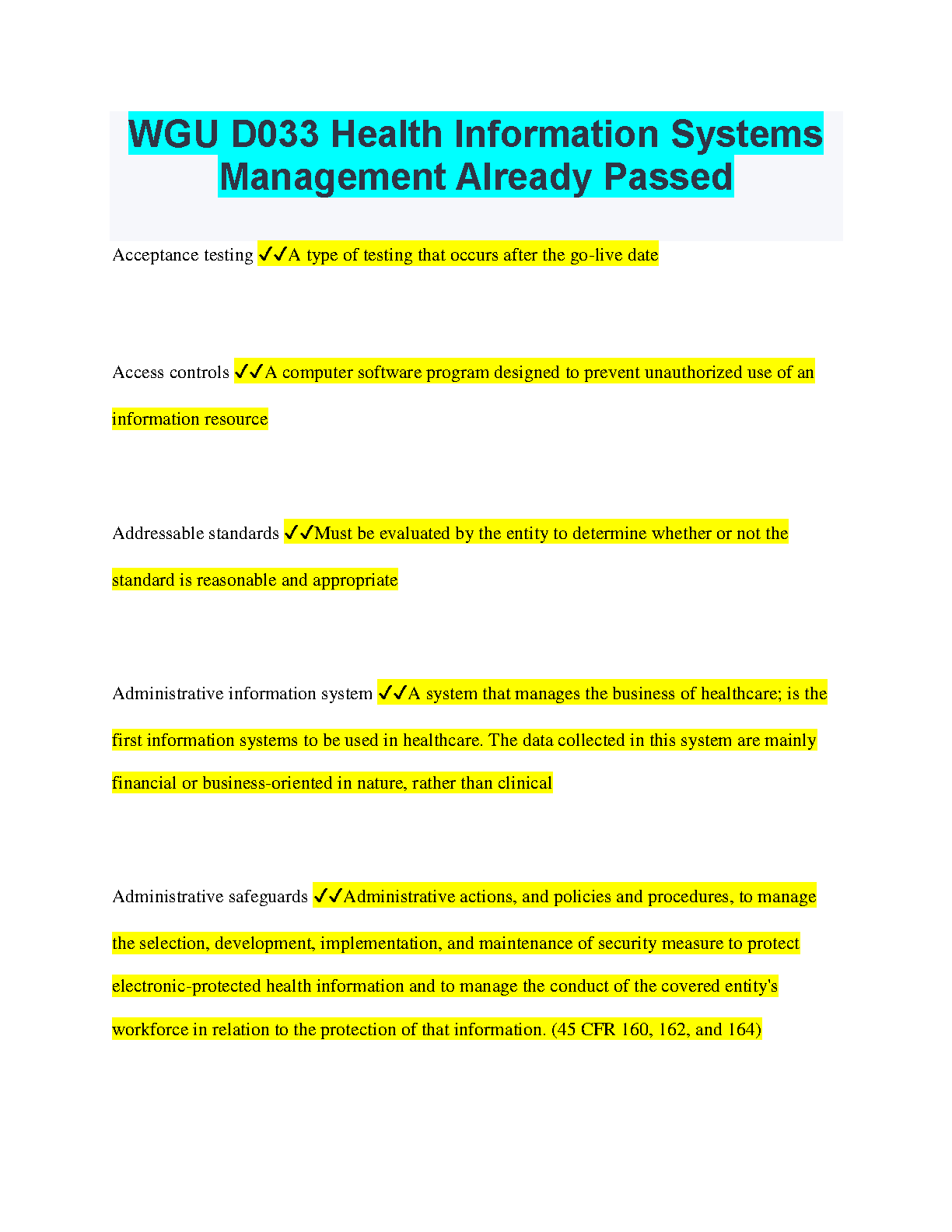 WGU D033 Health Info Systems Mgmt Study Notes IMG-1