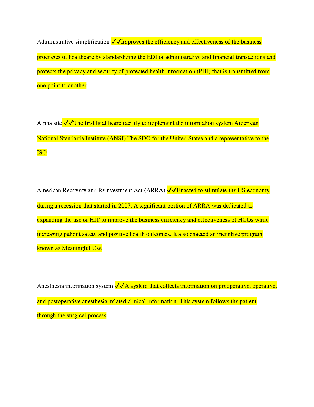 WGU D033 Health Info Systems Mgmt Study Notes