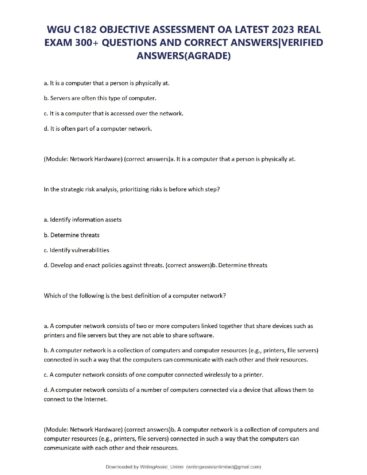WGU C182 Exam Prep: 300+ QA & Study Guide