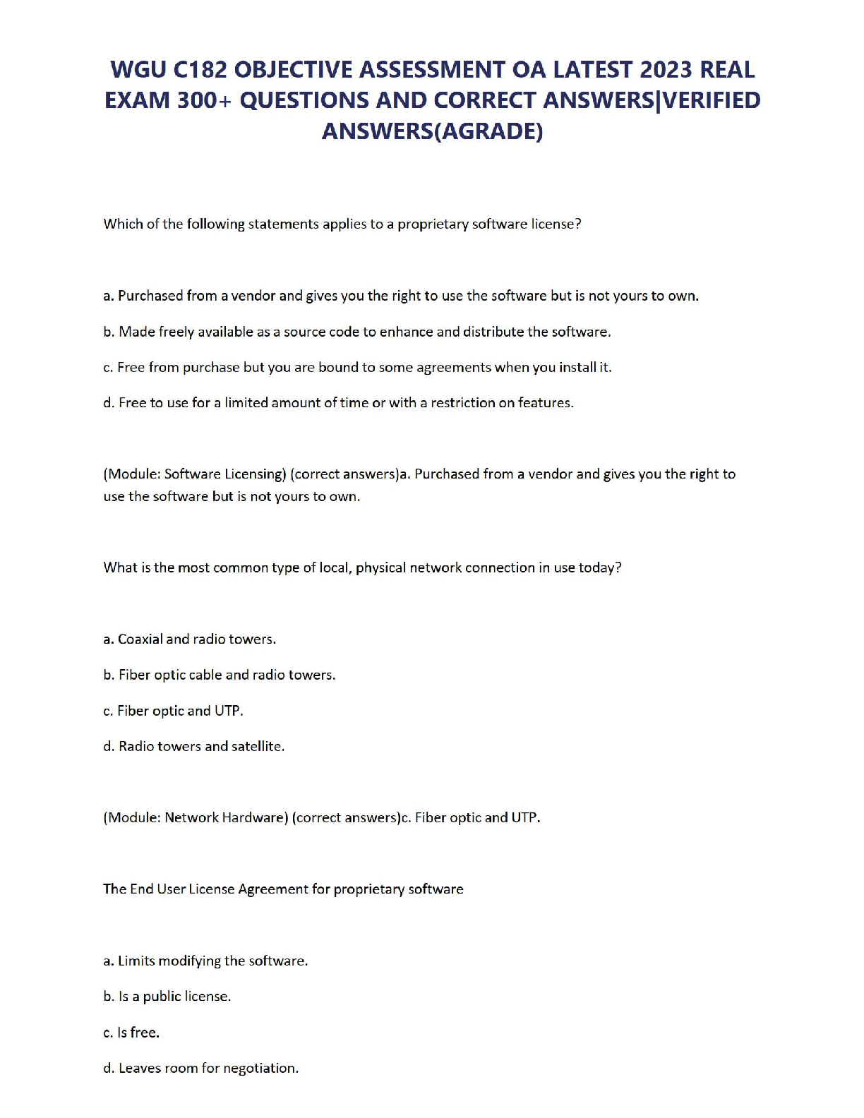 WGU C182 Exam Prep: 300+ QA & Study Guide IMG-3