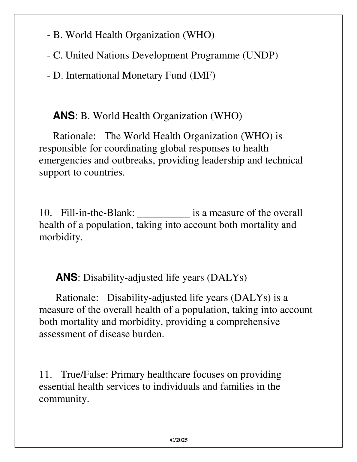 NURS 3660 Global Population Health Test Bank 2025 IMG-3