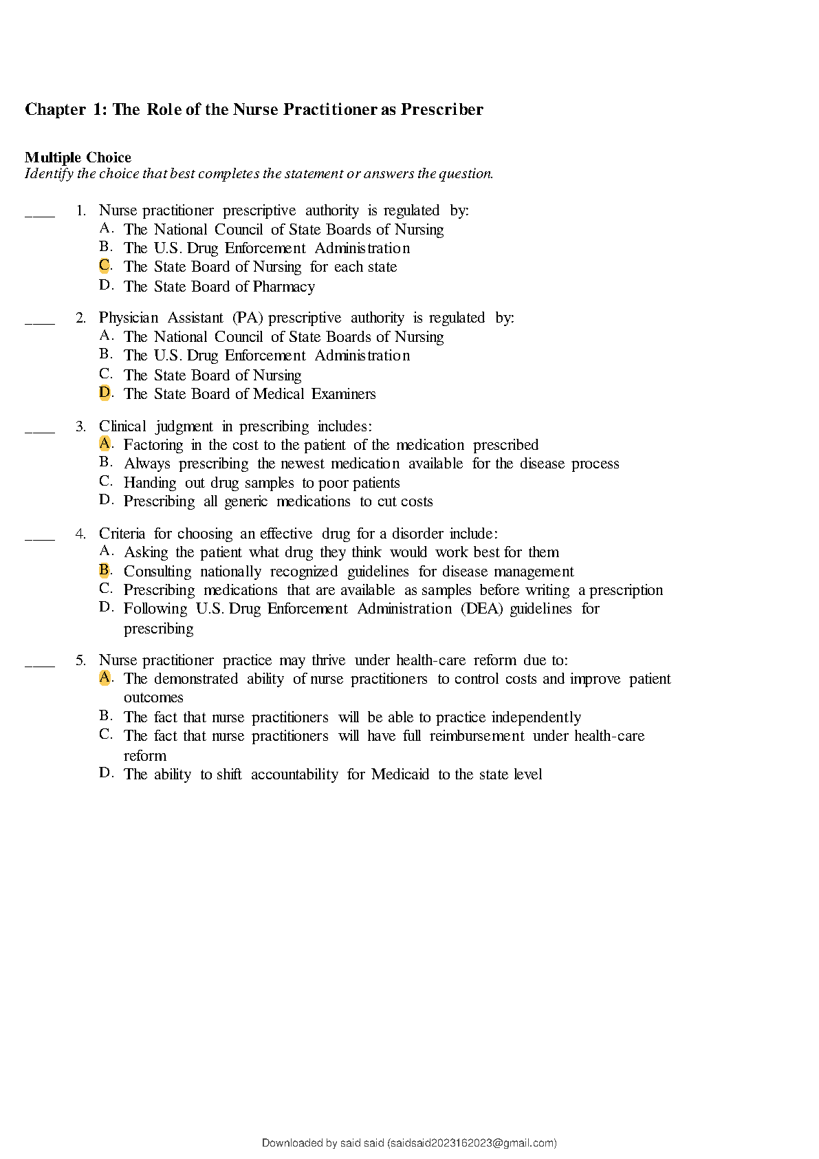 Nurse Practitioner Pharmacology Test Bank 2026/27