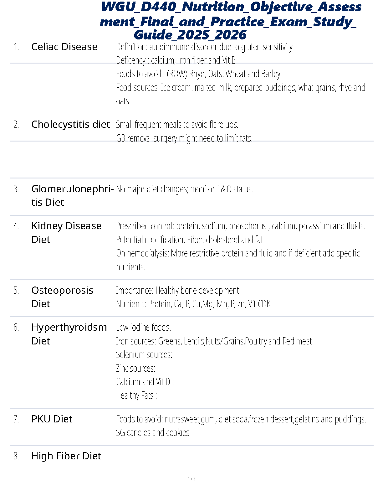 WGU D440 Nutrition Study Guide 2025-2026 Exam Prep