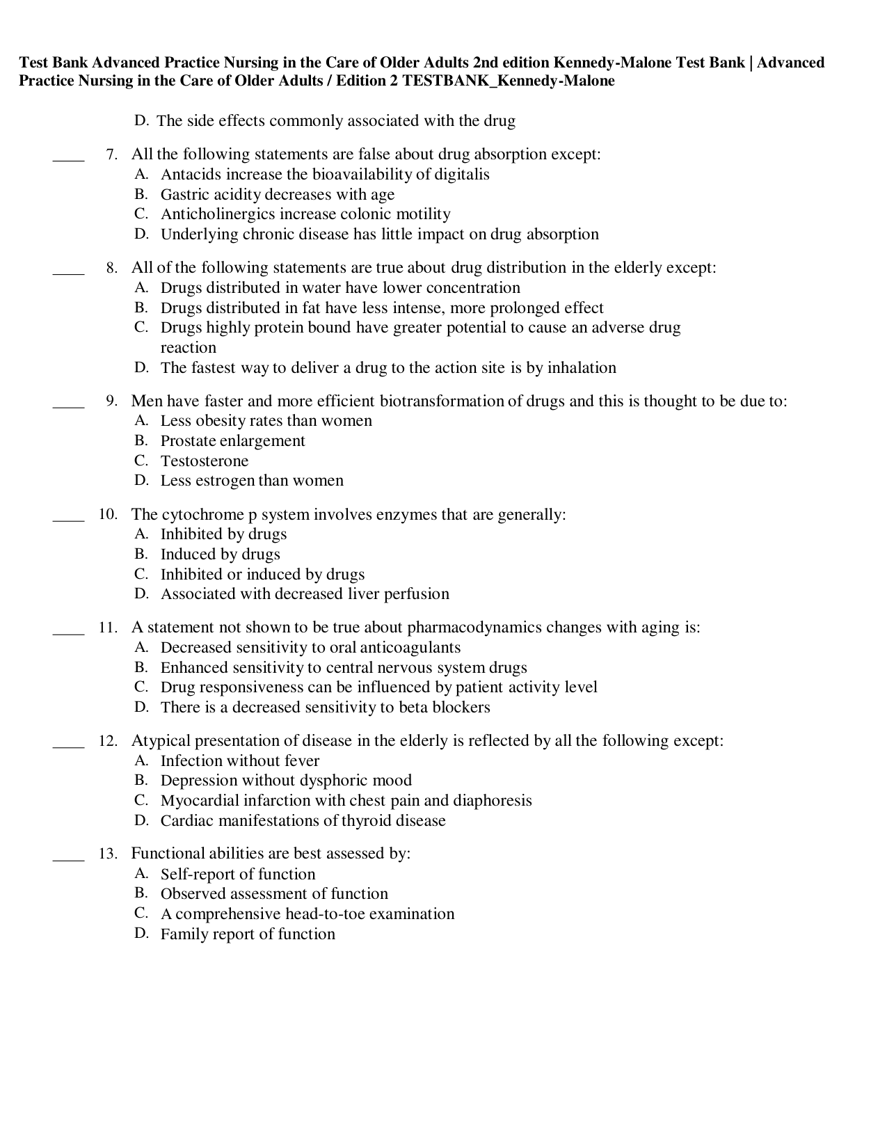 Advanced Practice Nursing in the Care of Older Adults