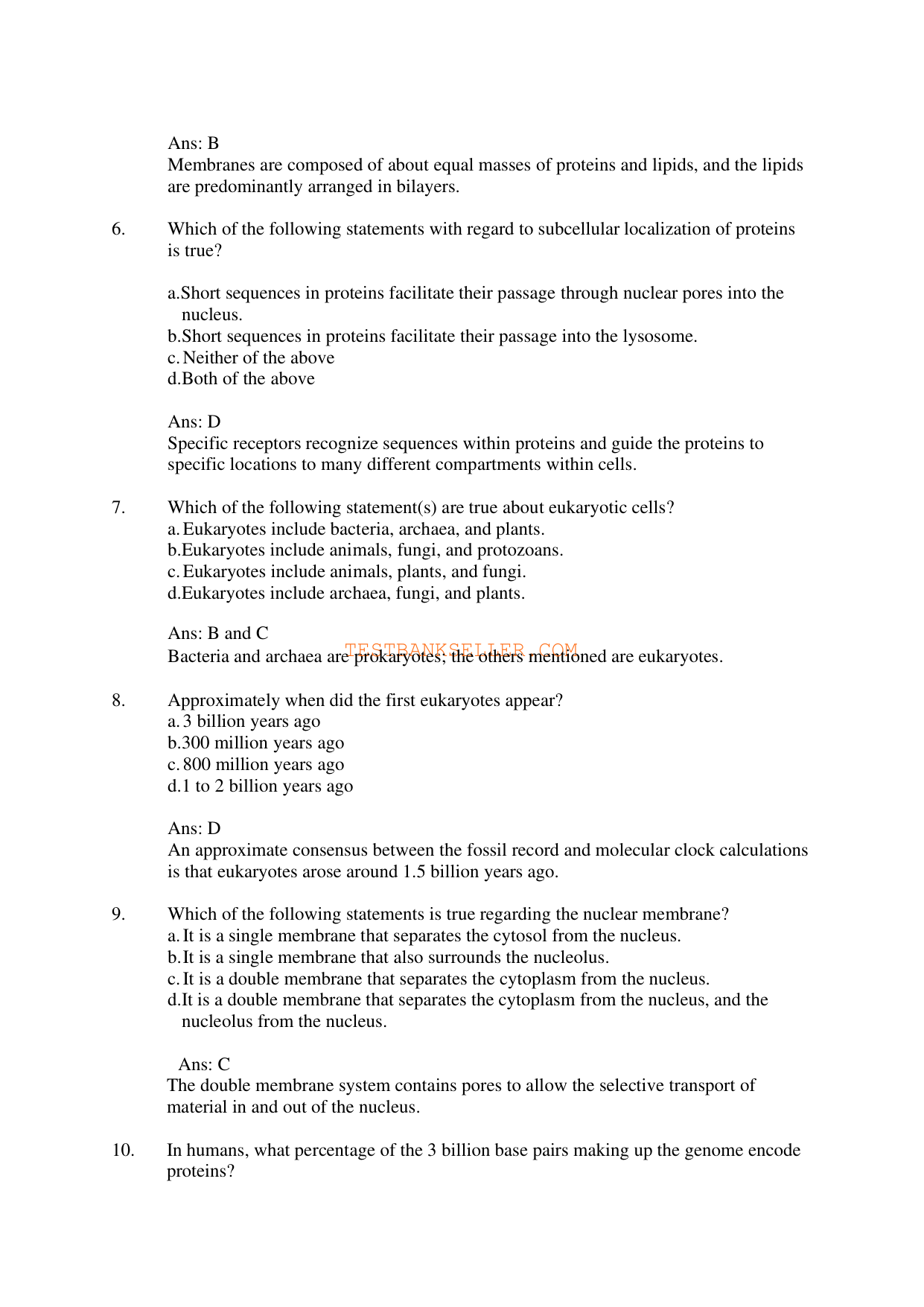 Cell Biology, 3rd Edition TEST BANK