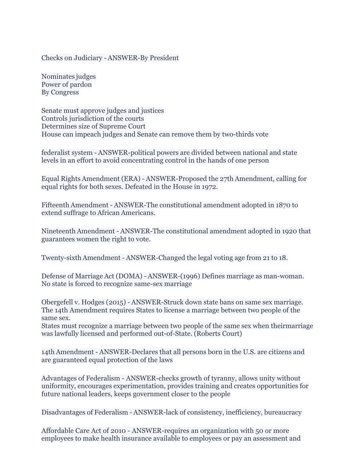 WGU C963 American Politics & Constitution Exam Study Guide