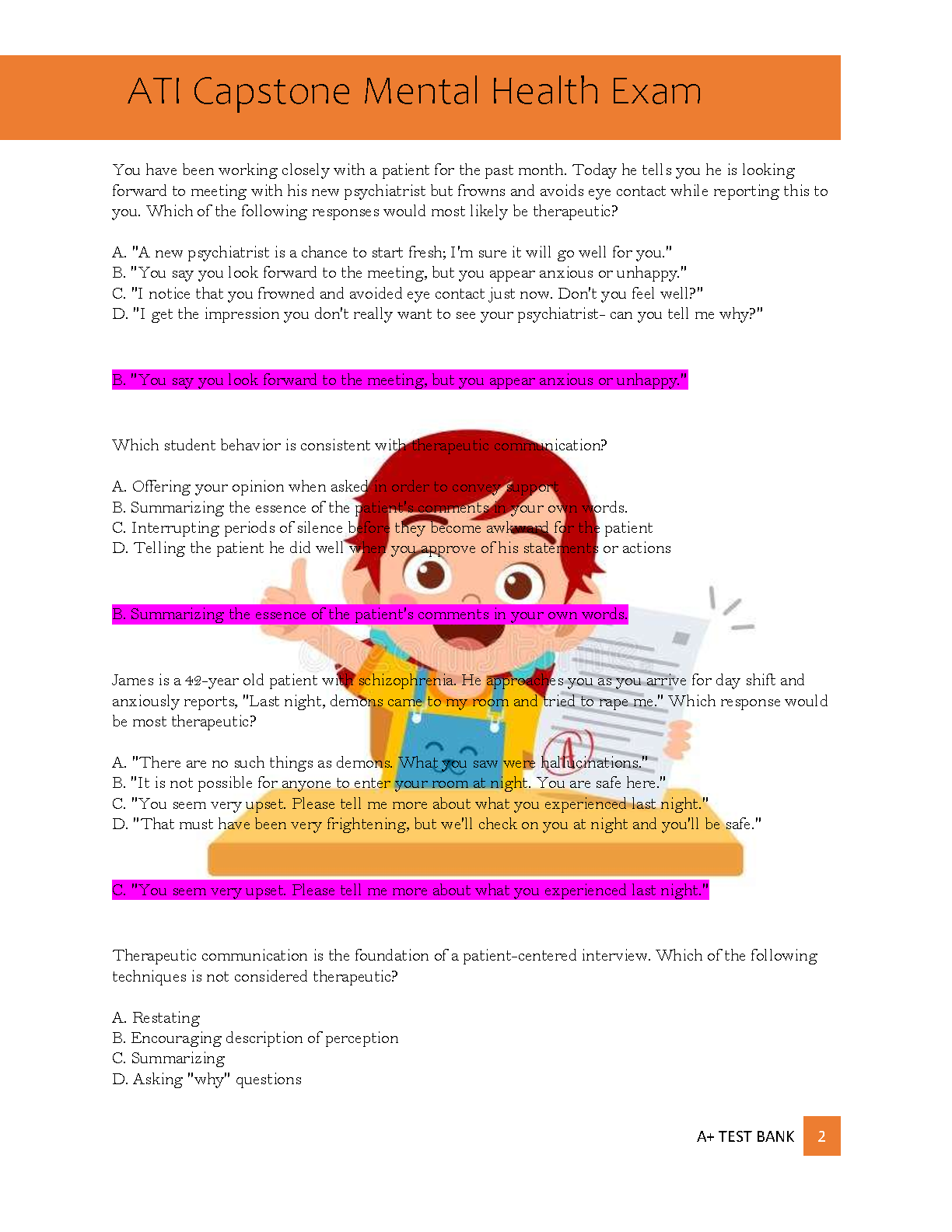 ATI Capstone MH Exam 1 Test Bank 2026 Q&A