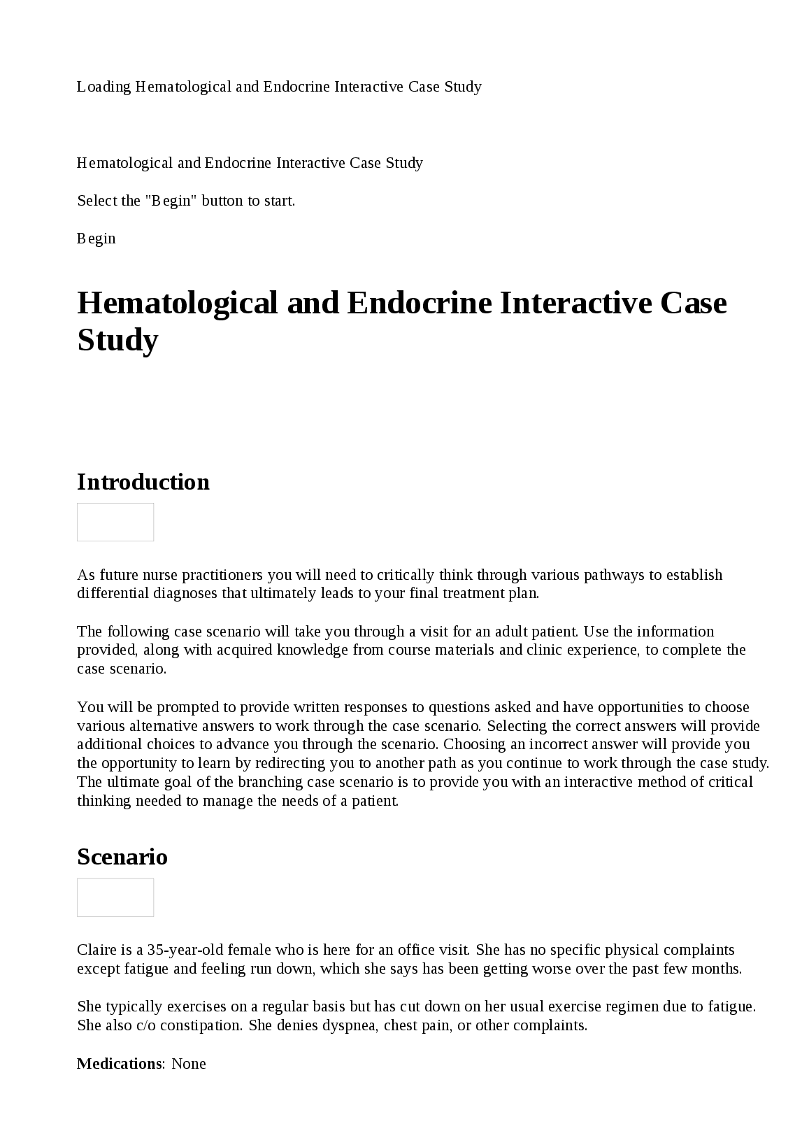 Nursing Hematology Endocrine Case Study NCLEX