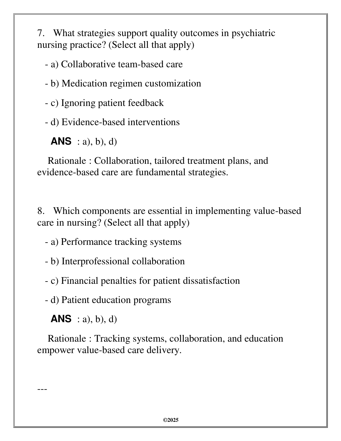 WGU NURS 5203 Value-Based Nursing FA Exam Review Qs and A's 2025 IMG-1