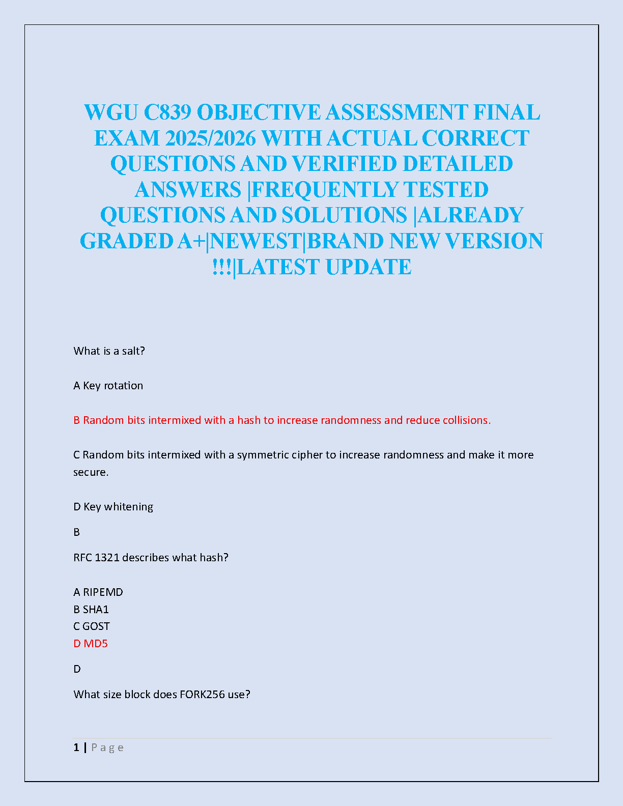 WGU C839 Final Exam Prep 2025-26 with Answers IMG-1