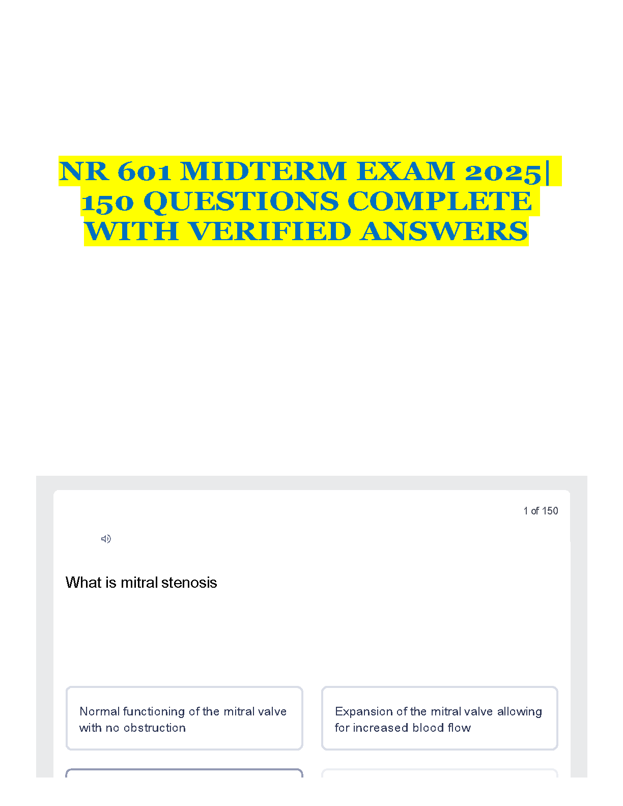 NR 601 Midterm 2025: 150 Verified Q&A Study Guide IMG-1