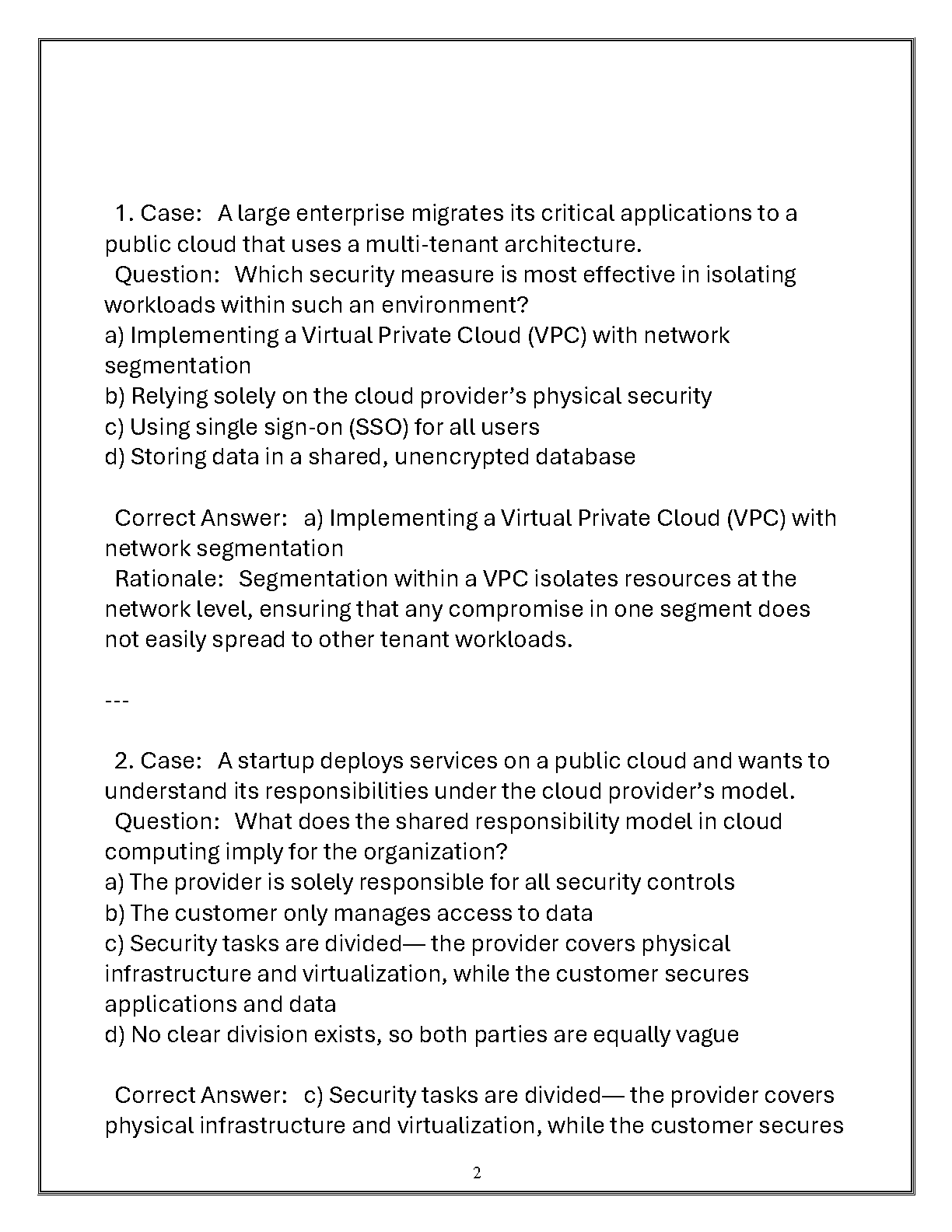 ITCL 5224 Cloud Security Exam Review WGU 2025