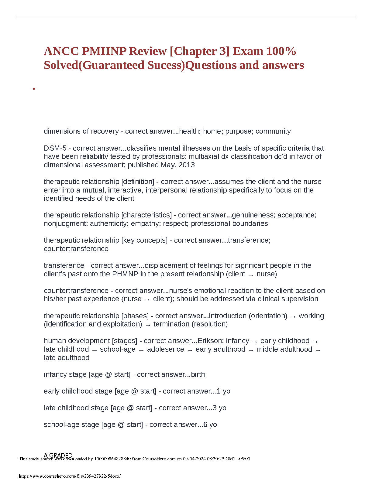 ANCC PMHNP Ch.3 Exam Prep & Answers 2026/27