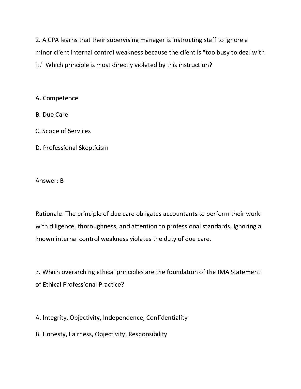 WGU D550 Ethics for Accountants OA Questions & Answers 2026-27