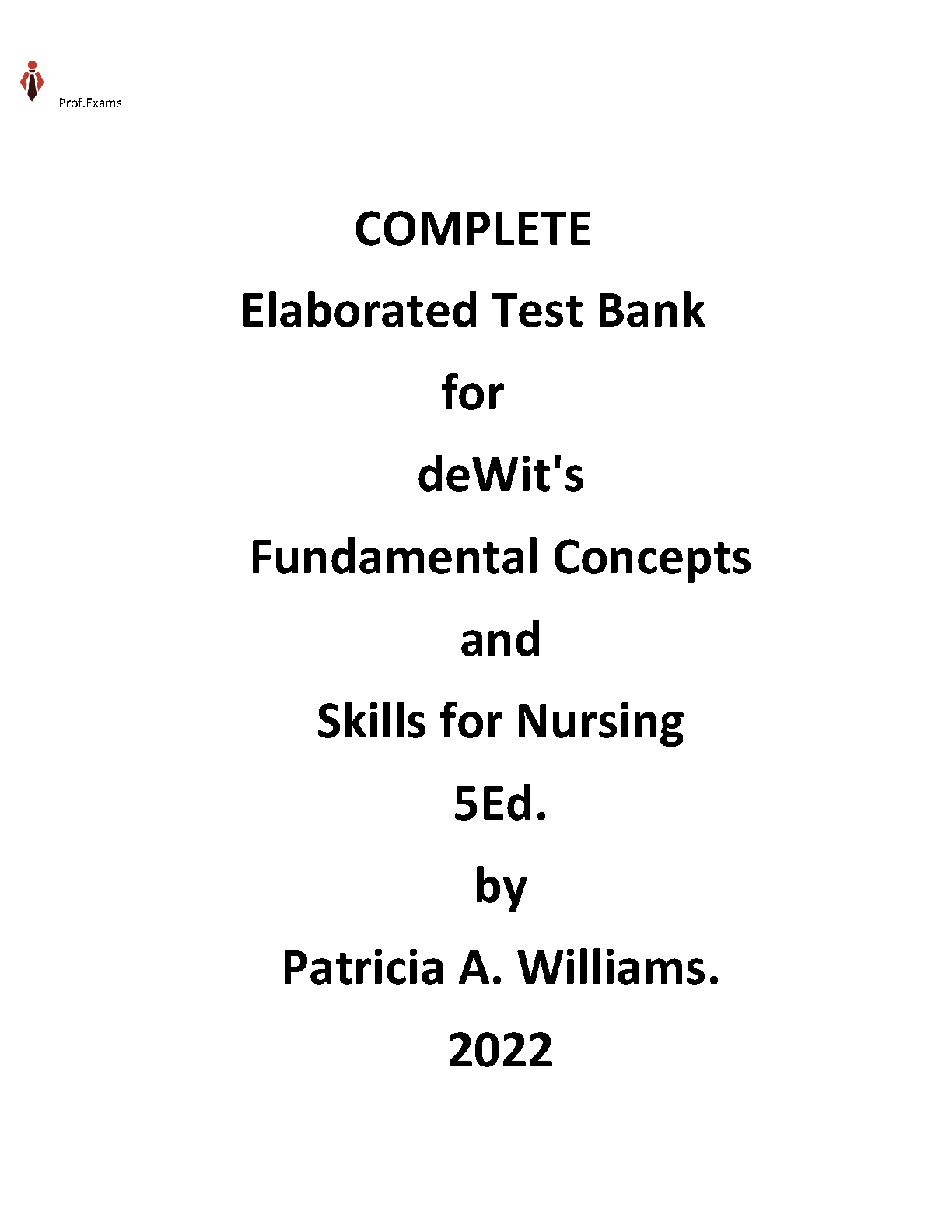 deWit's Nursing Test Bank 5th Ed | Practice Questions