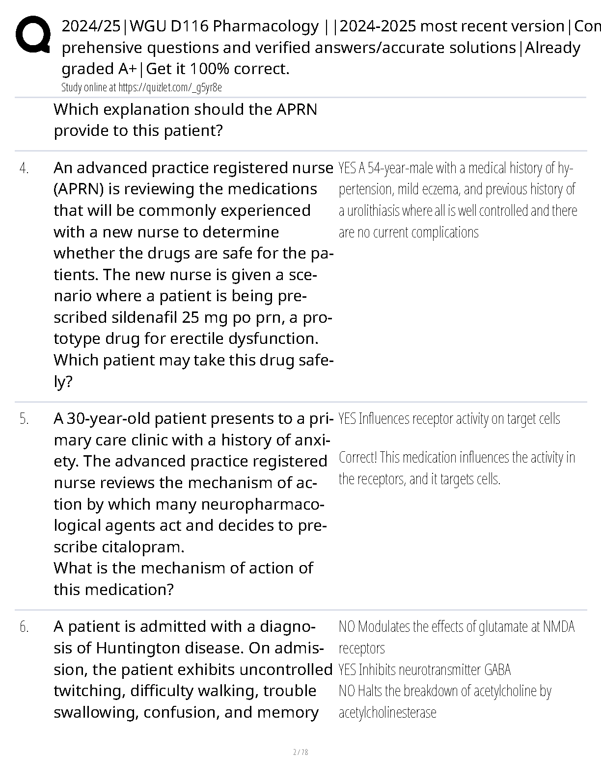 WGU D116 Pharmacology Study Guide for Exam Success