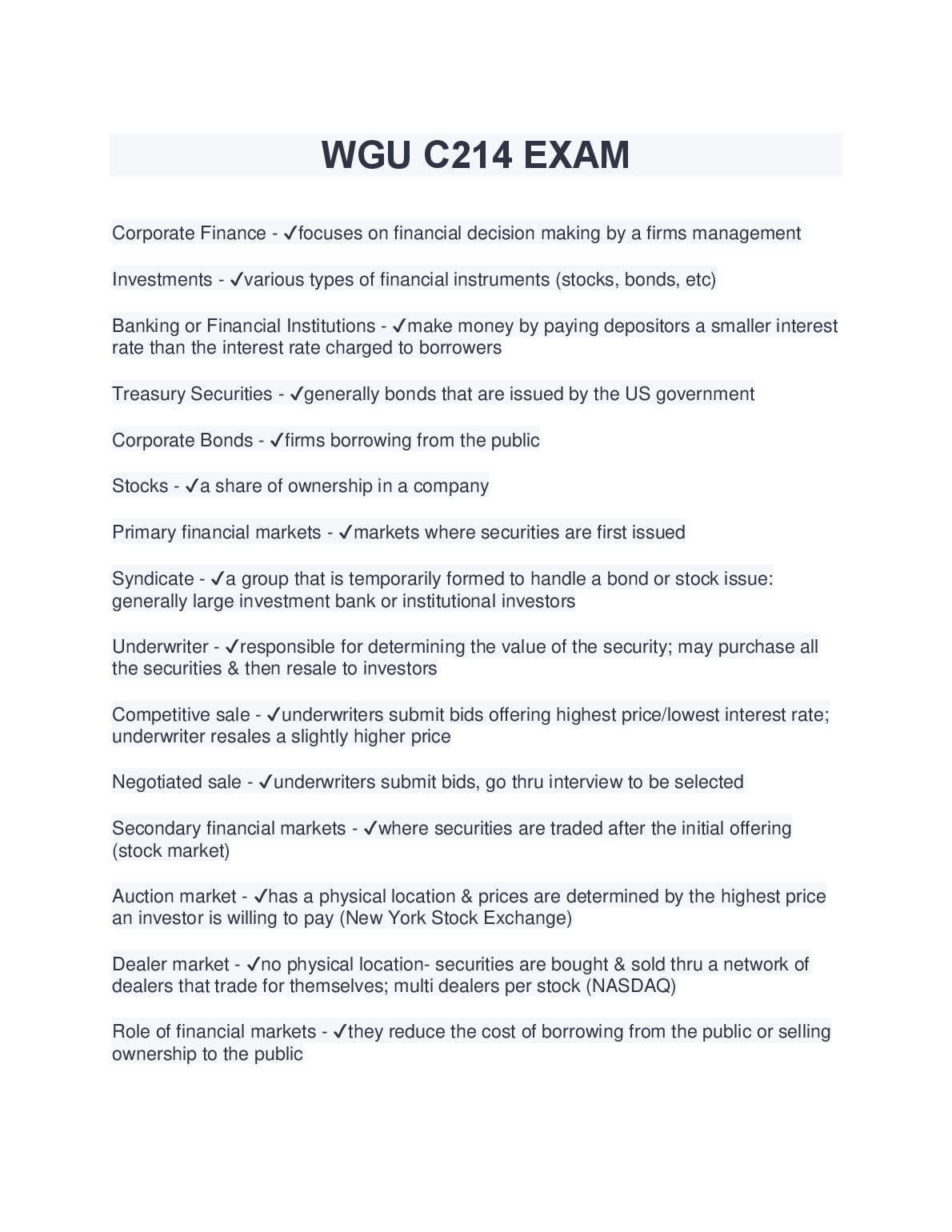 WGU C214 Exam Questions & Answers 2023 Download