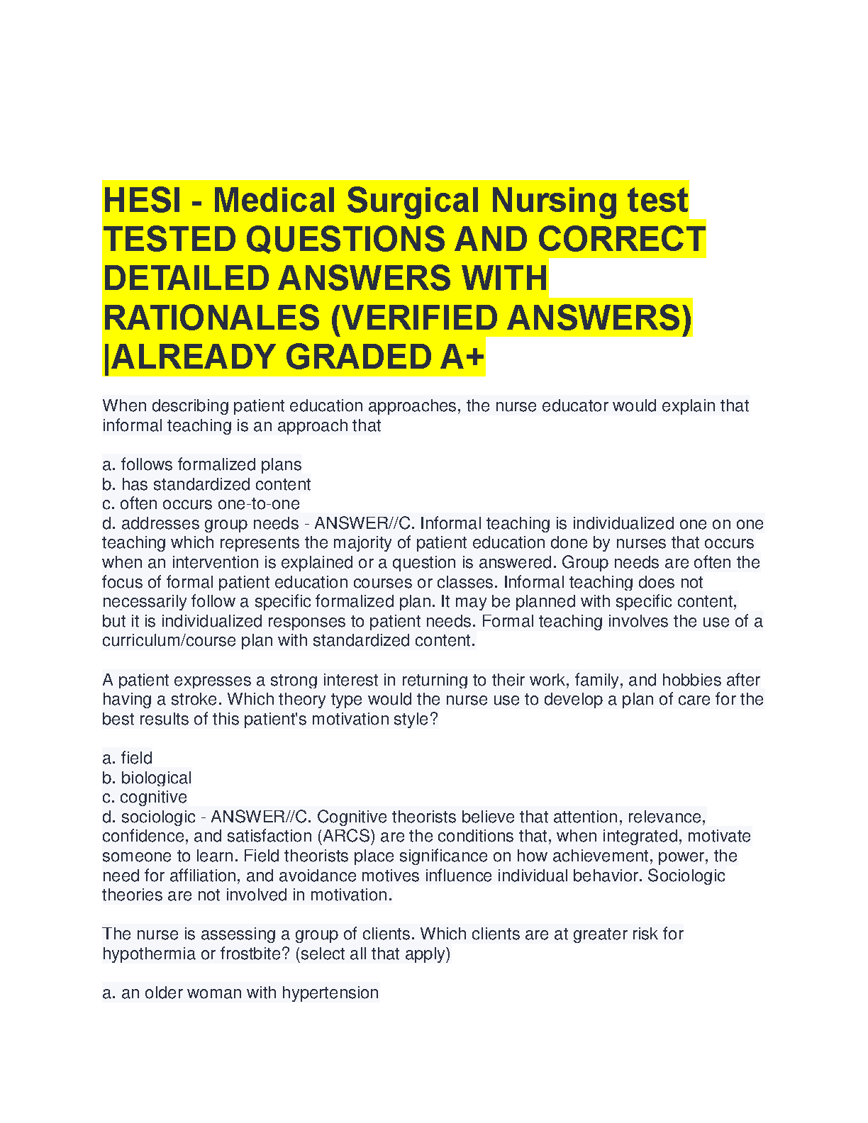 HESI Medical Surgical Nursing Exam Guide 2026/27 IMG-1
