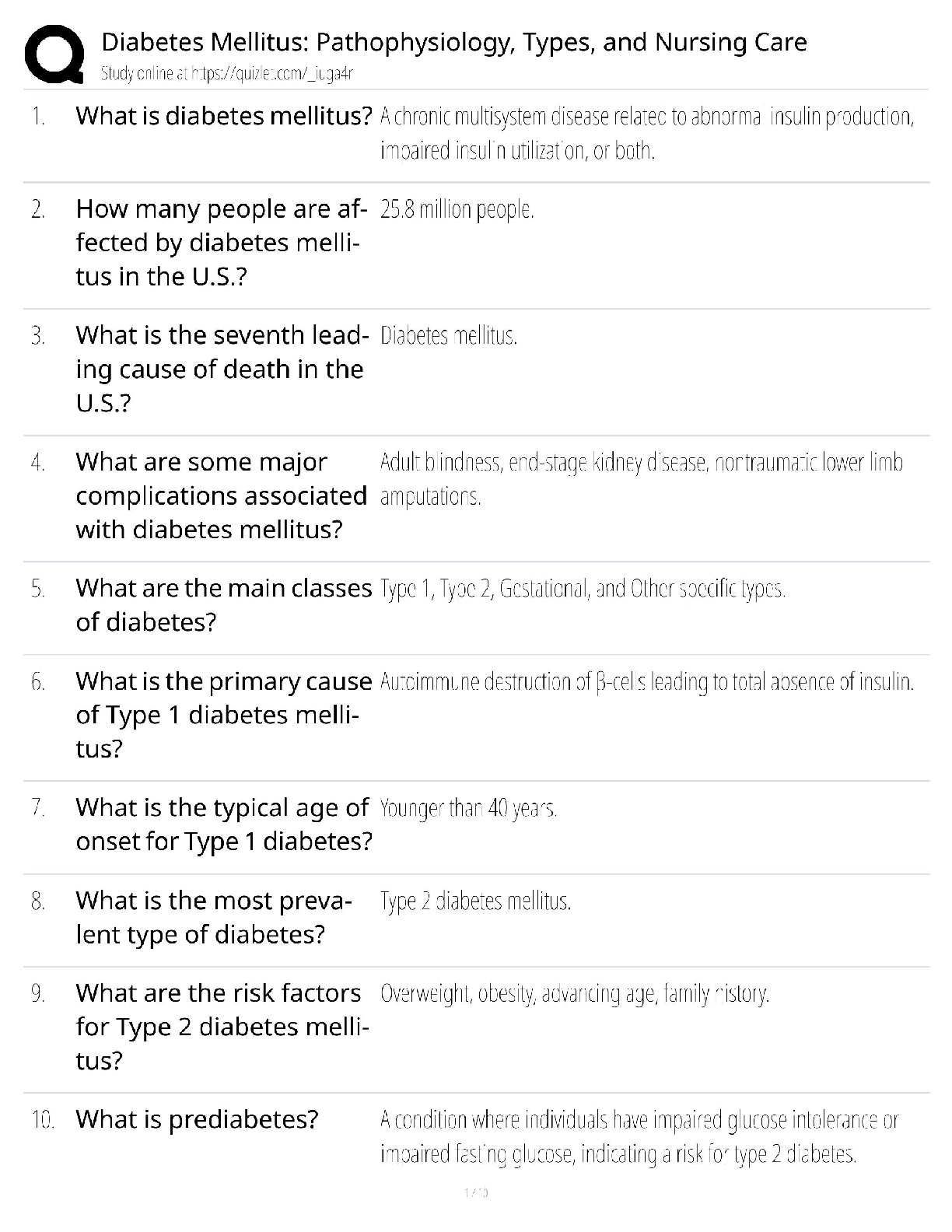 Diabetes Mellitus Nursing Care Study Guide 2026