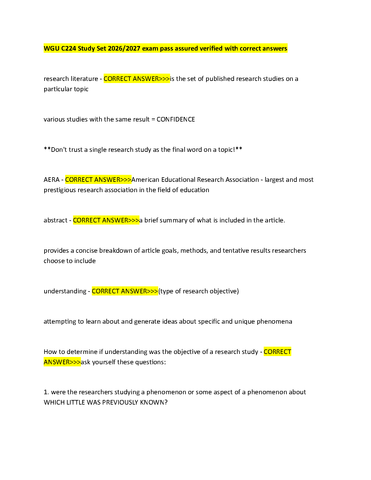 WGU C224 Study Guide 2025 | Research Foundations 7e