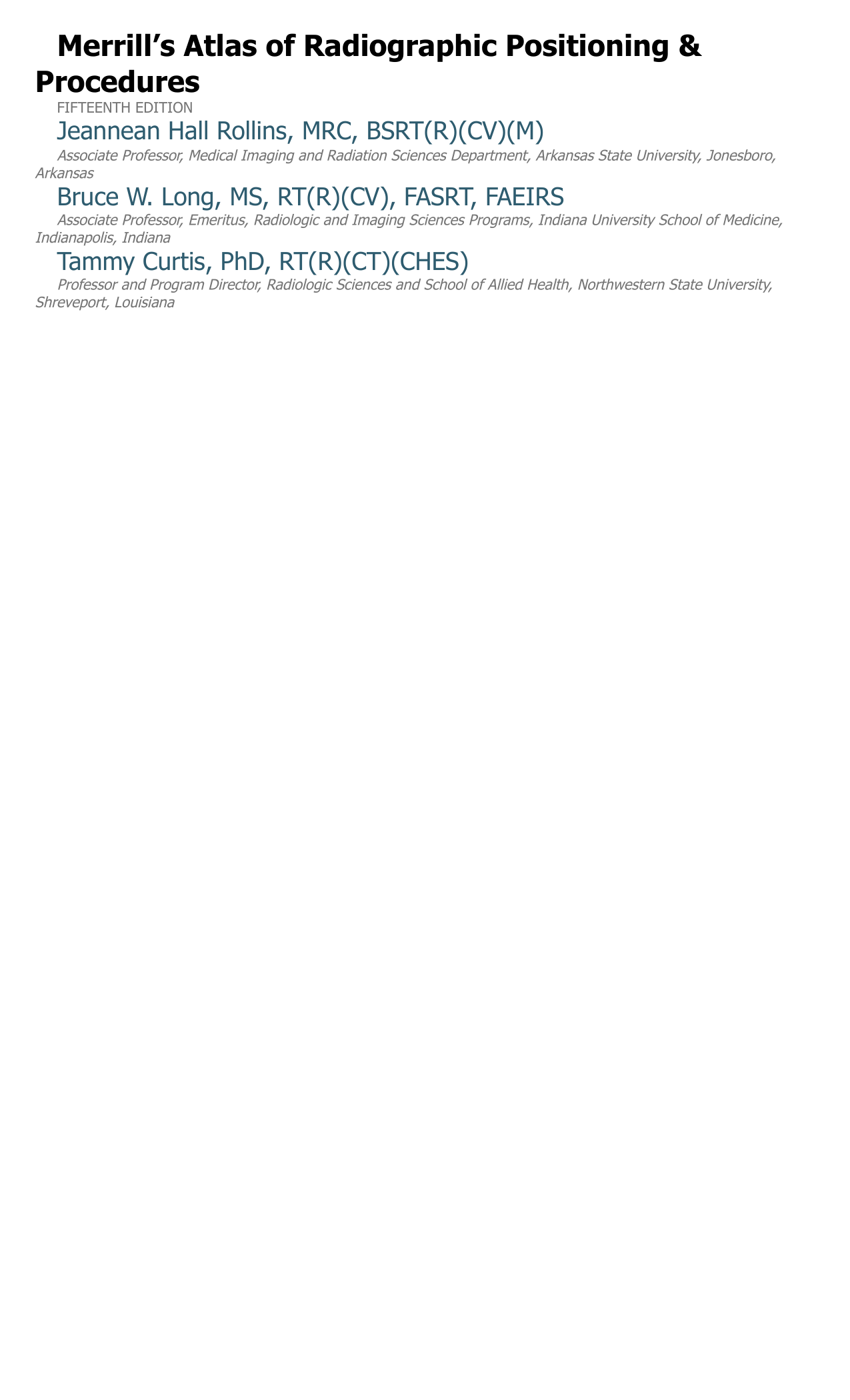 Merrill's Atlas of Radiographic Positioning and Procedures