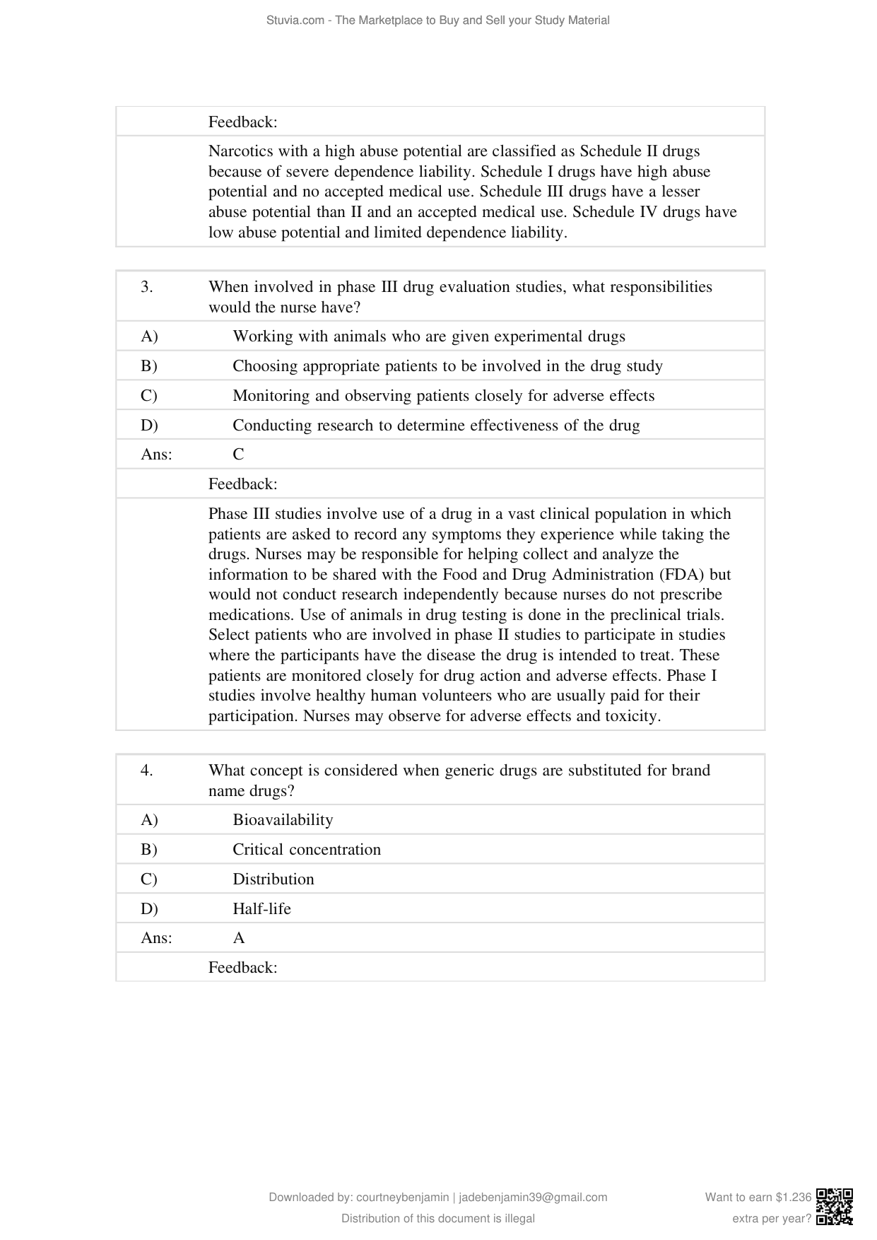 Pharmacology Drug Classifications 3rd Edition Test Bank IMG-3