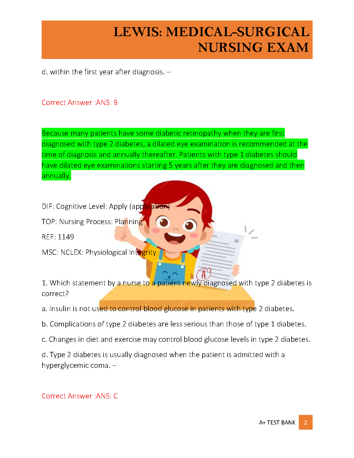 Lewis Med Surg Nursing Test Bank 12e Q&A 2026/27