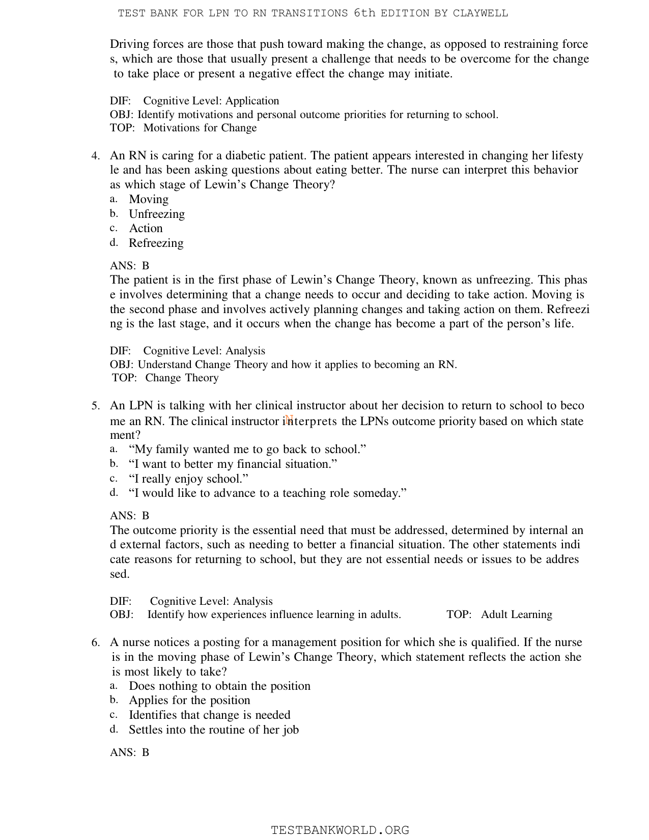 LPN To RN Transitions, 6th Edition Test Bank IMG-3
