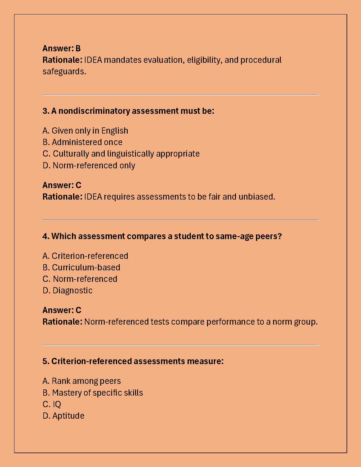 WGU D755 Special Ed Assessment Test Bank 2025