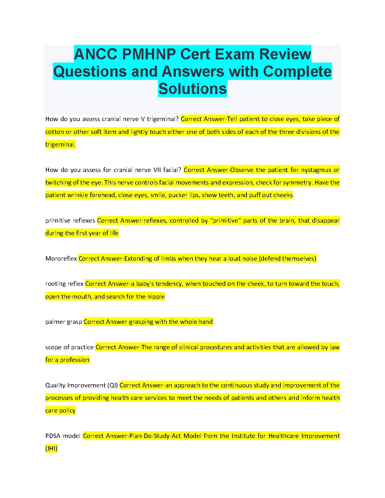 ANCC PMHNP Exam Prep Questions & Answers Series 2026/2027 IMG-1
