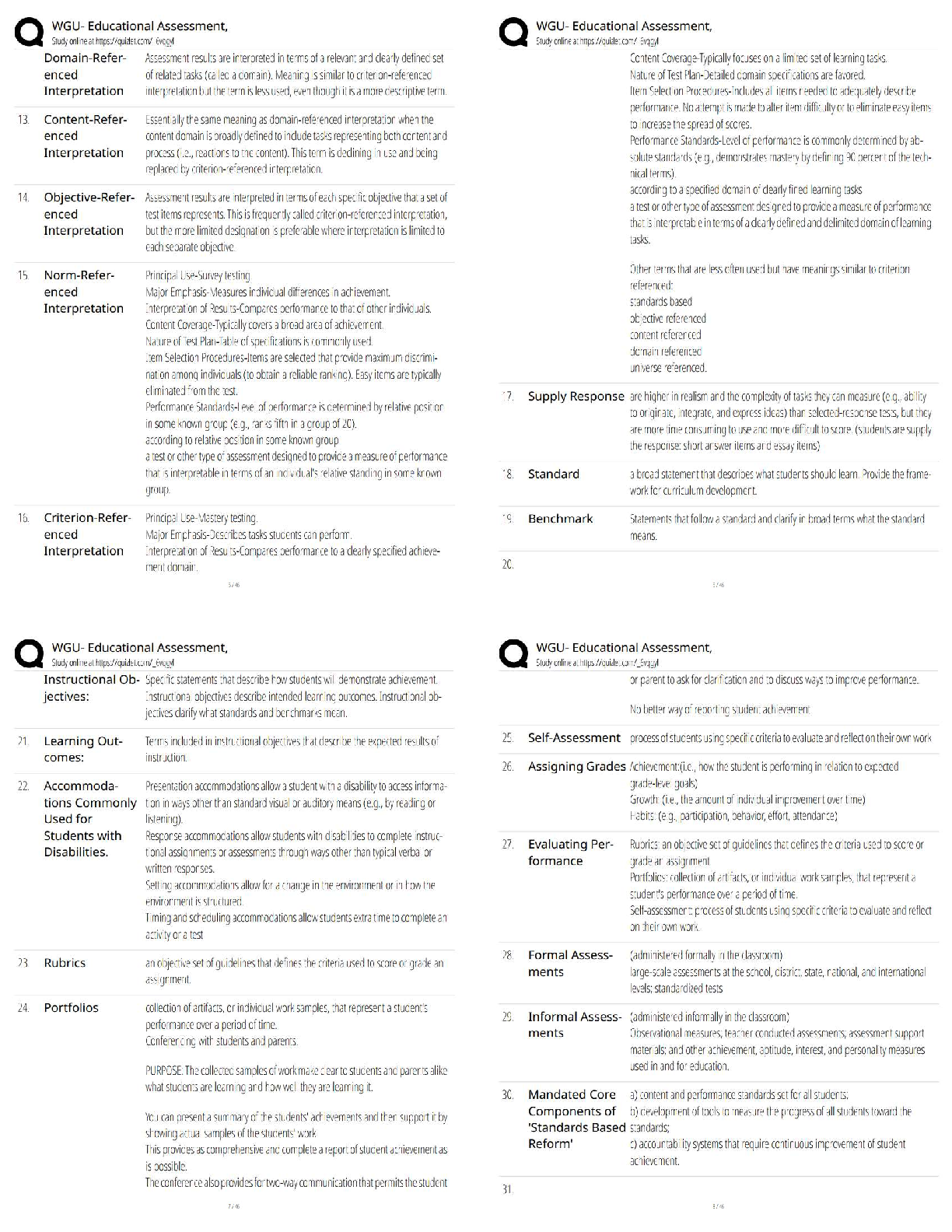 WGU Educational Assessment Study Guide 2025/26
