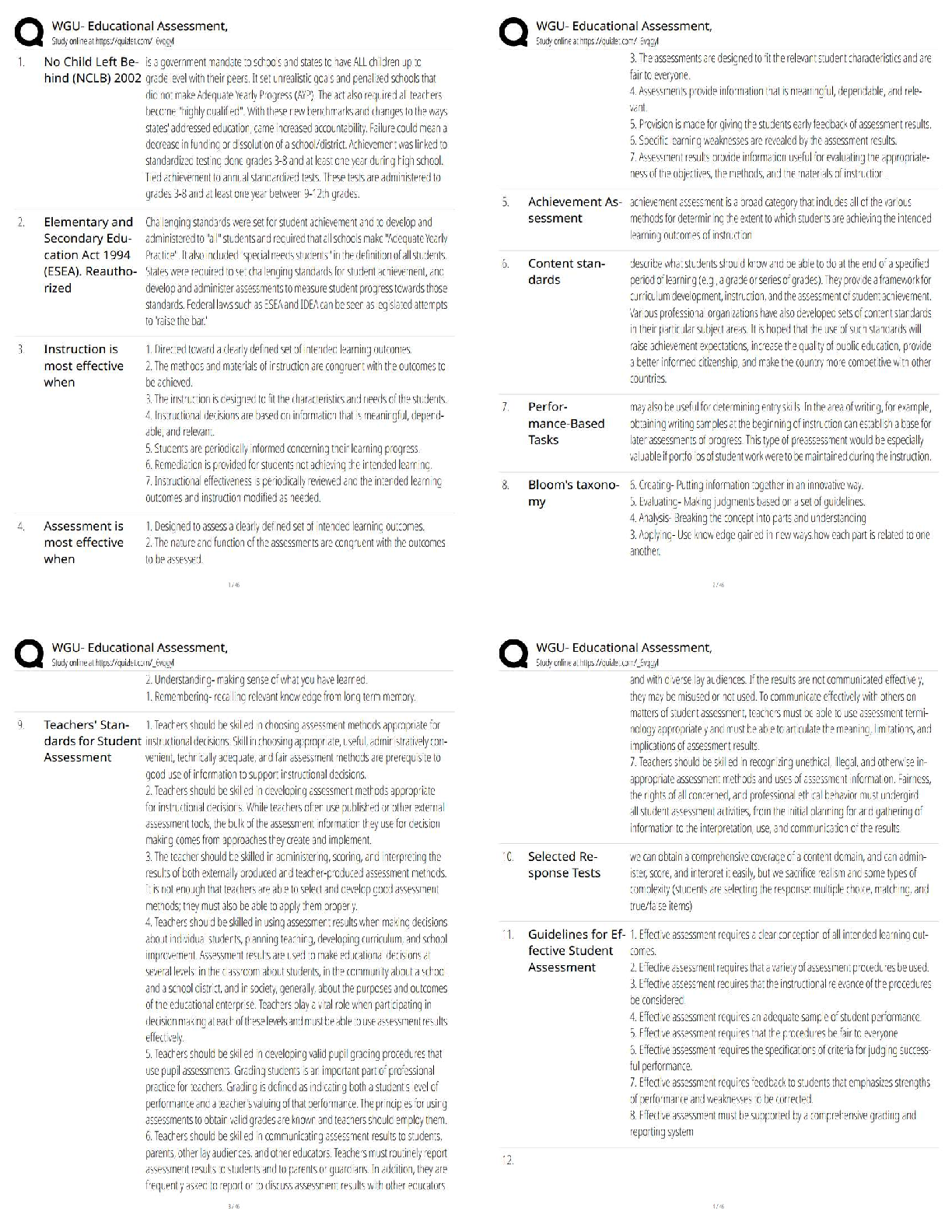 WGU Educational Assessment Study Guide 2025/26