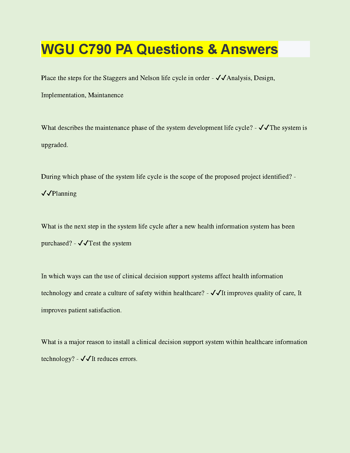 WGU C790 PA Questions & Answers 2024/2025 Updated Solutions IMG-1