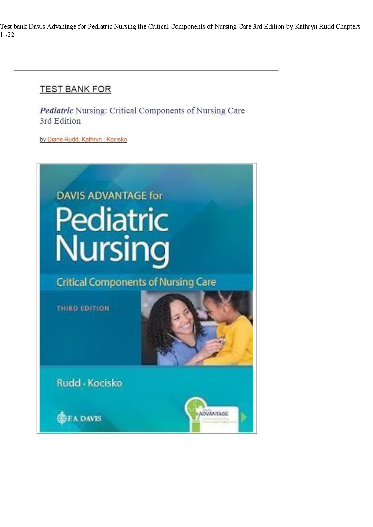 Davis Advantage for Pediatric Nursing, 3rd Edition IMG-1