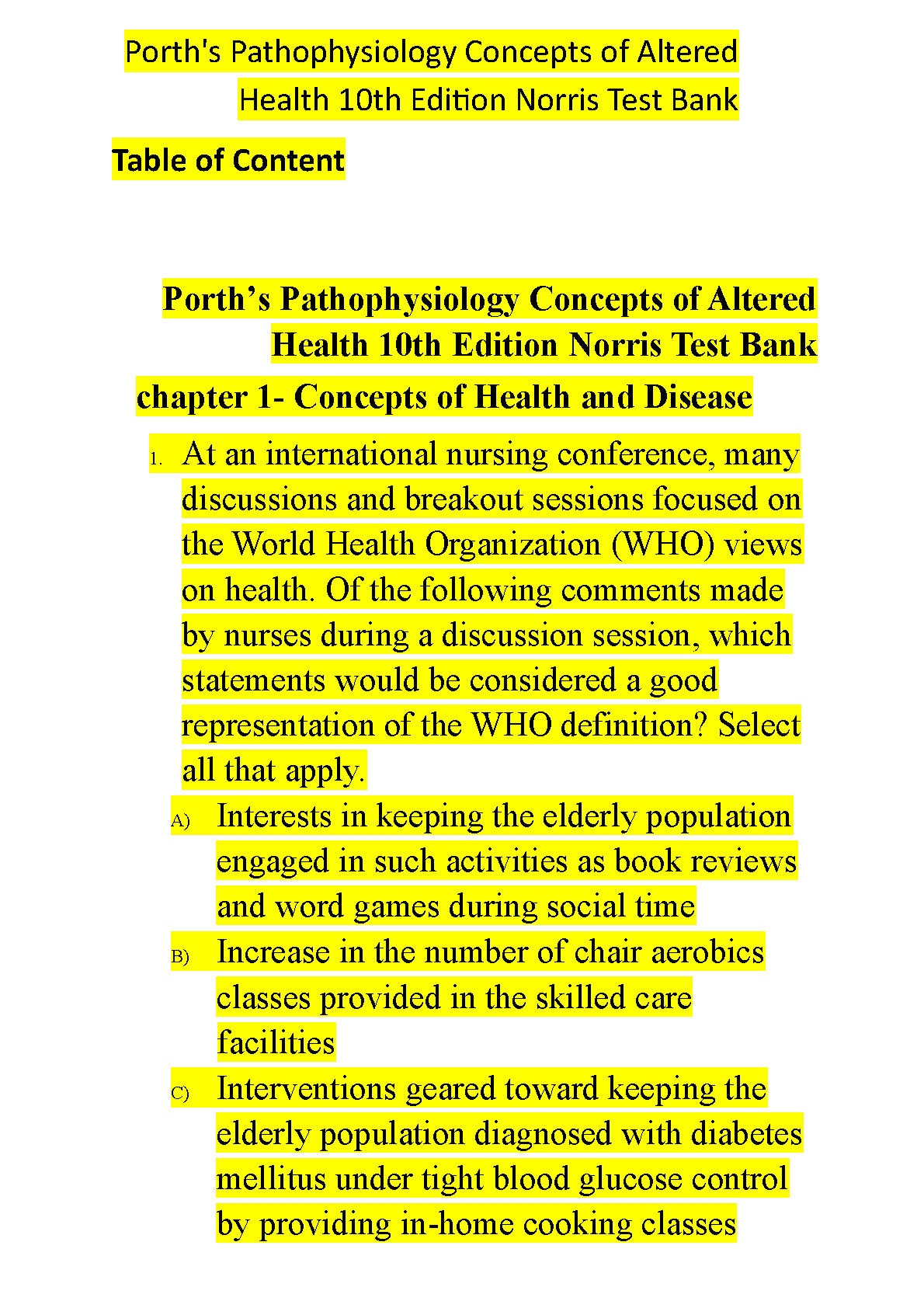 Porths Pathophysiology Test Bank 10th Ed 2026/27 Nursing Exam Prep IMG-3