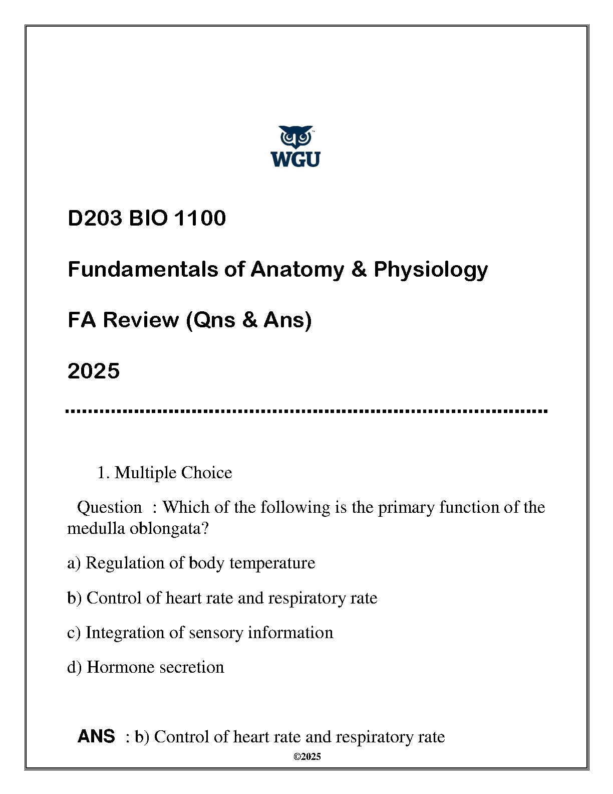WGU BIO 1100 2025 FA Exam Q&A Review IMG-1