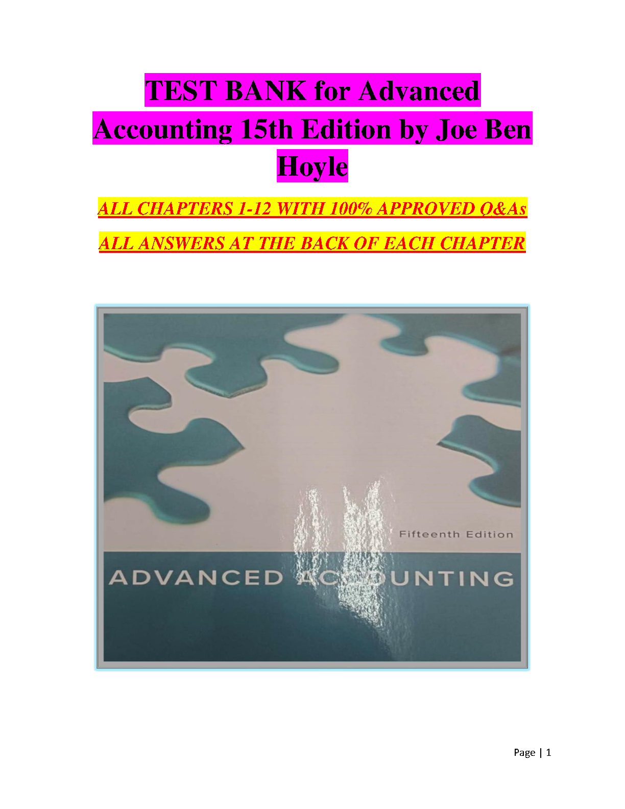 Advanced Accounting, 15th Edition IMG-1