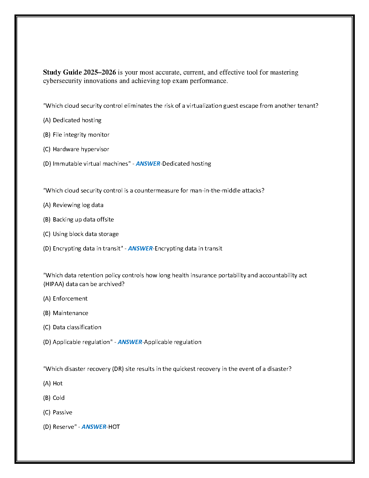 WGU C838 Emerging Tech in Cyber Security Questions