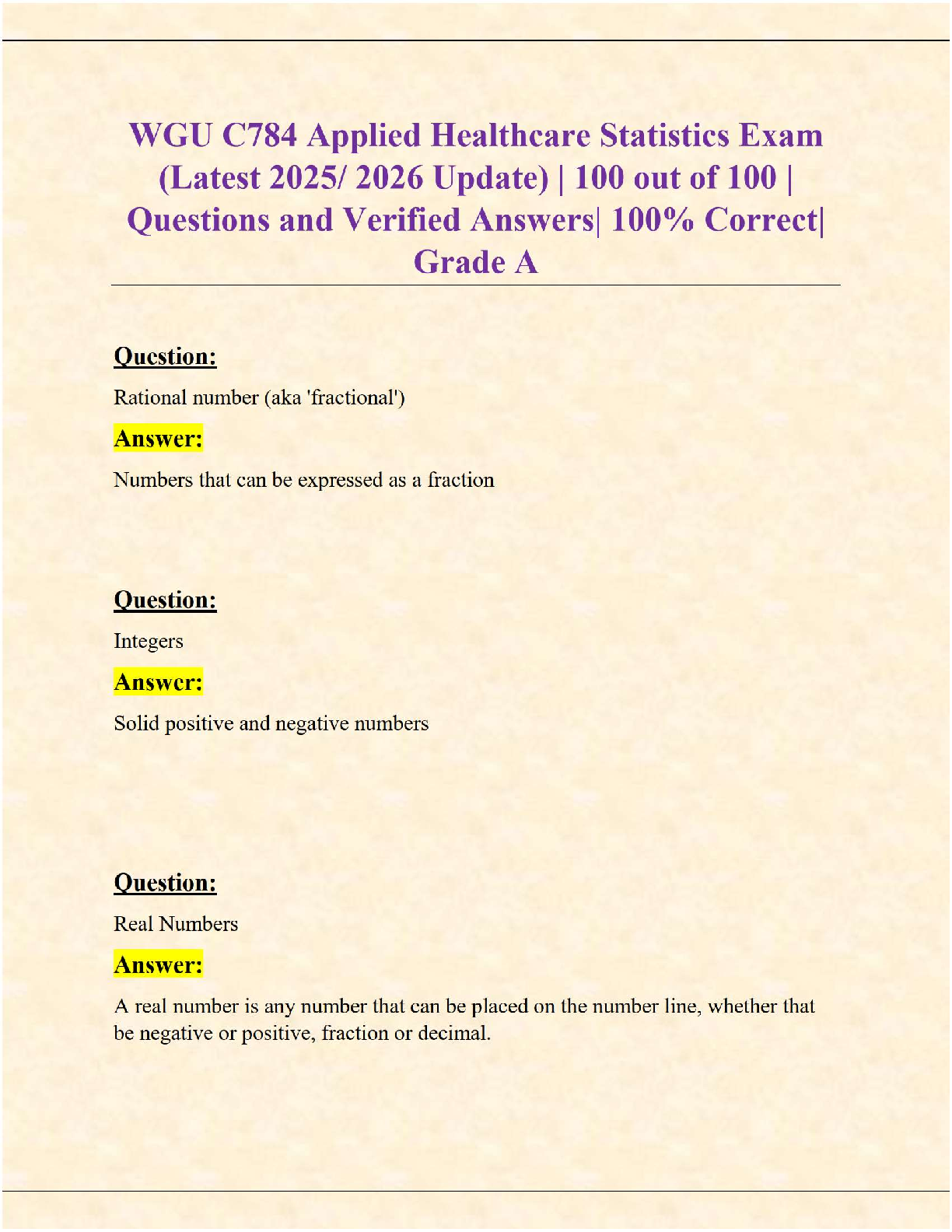 WGU C784 Applied Healthcare Statistics Exam Answers IMG-1