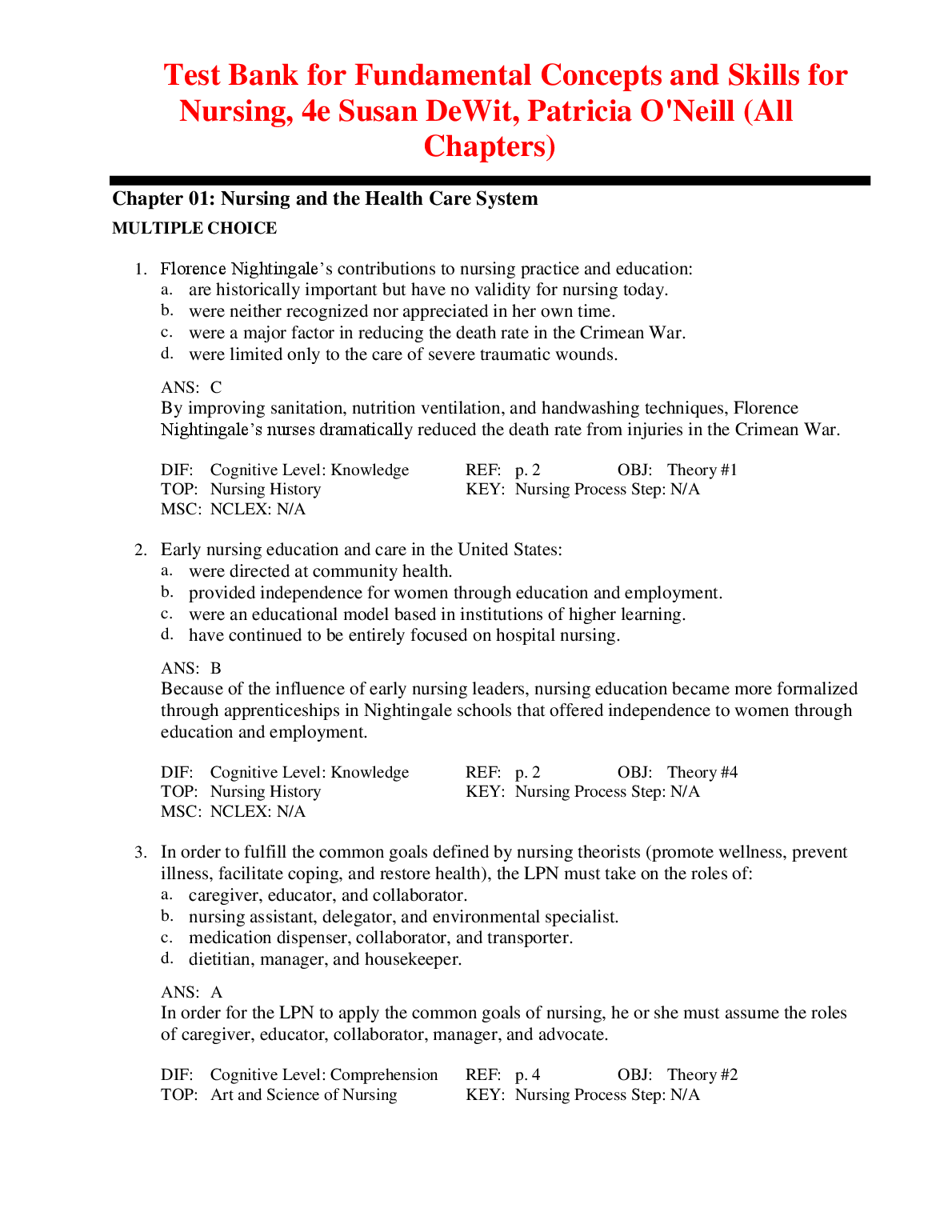 Fundamental Nursing Test Bank 2026/27 Practice Questions