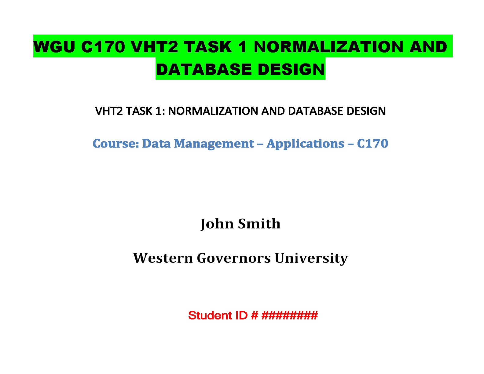 WGU C170 Data Management Exam Prep Guide 2024-2025