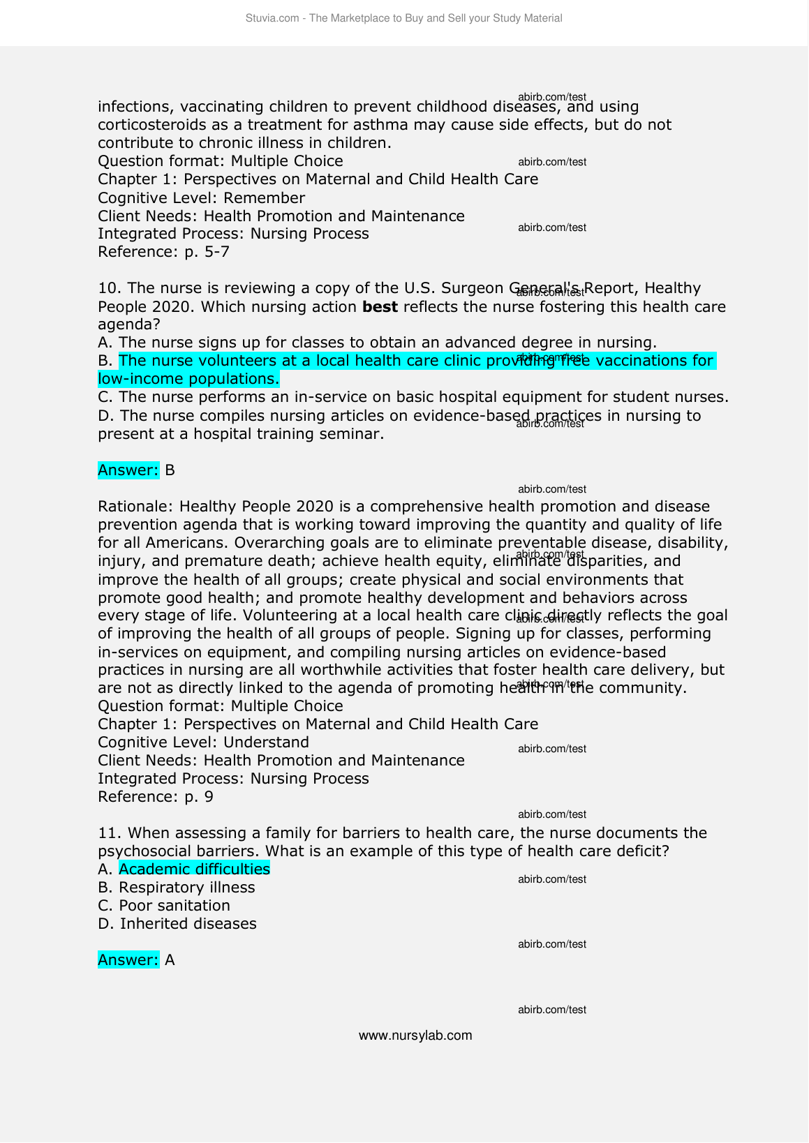 Maternity & Pediatrics Nursing Test Bank 2026/27 IMG-3