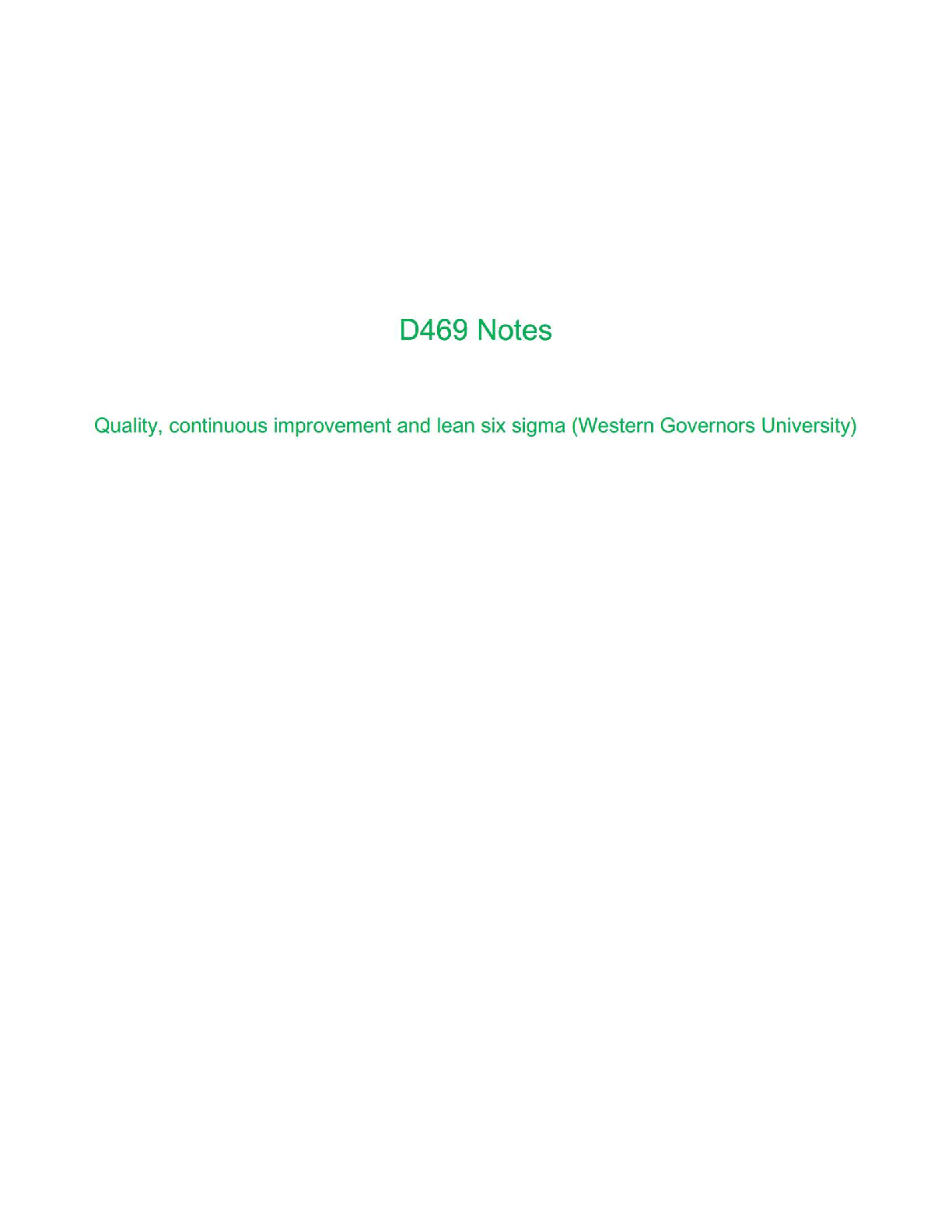 WGU D469 Study Guide 2025/2026 Quality and Lean Six Sigma Notes IMG-1